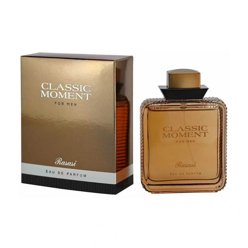 Rasasi Classic Moment – Eau de parfum amaderada y afrutada de 100 ml para hombre