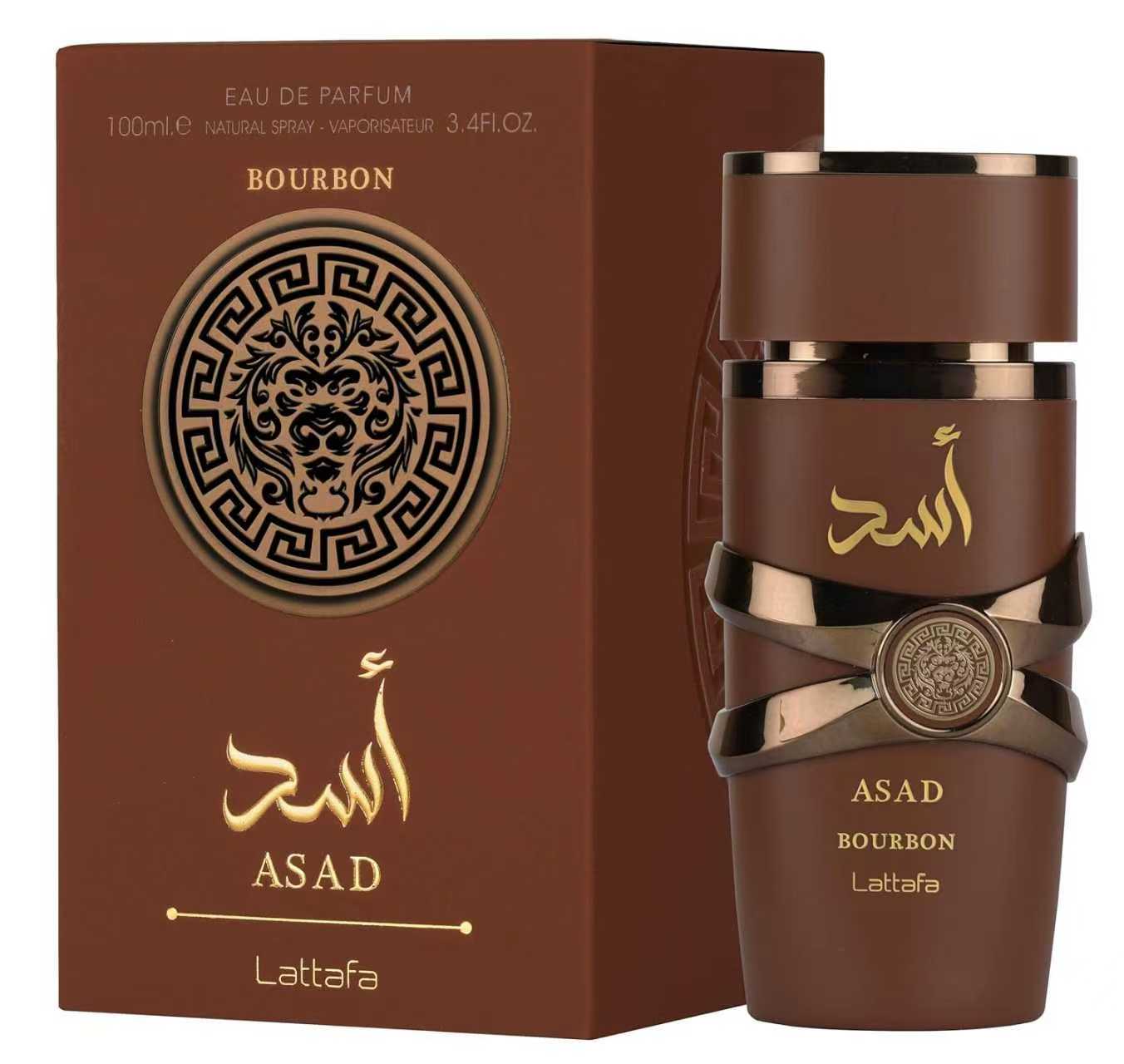 Lattafa Asad Bourbon – Warm Spicy Vanilla Eau De Parfum 3.4 Fl Oz Unisex