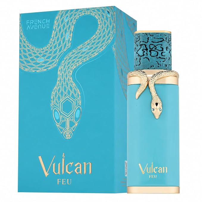 French Avenue Vulcan Feu EDP 3.4 oz for men fruity spicy woody fragrance bottle.