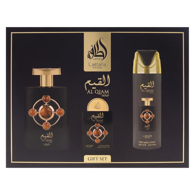 Lattafa Pride Al Qiam Gold 3 Piece Gift Set for men wholesale USA