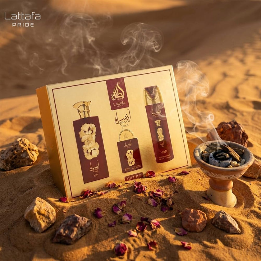 Lattafa Pride Ansaam Gold 3 Piece Gift Set for men wholesale USA