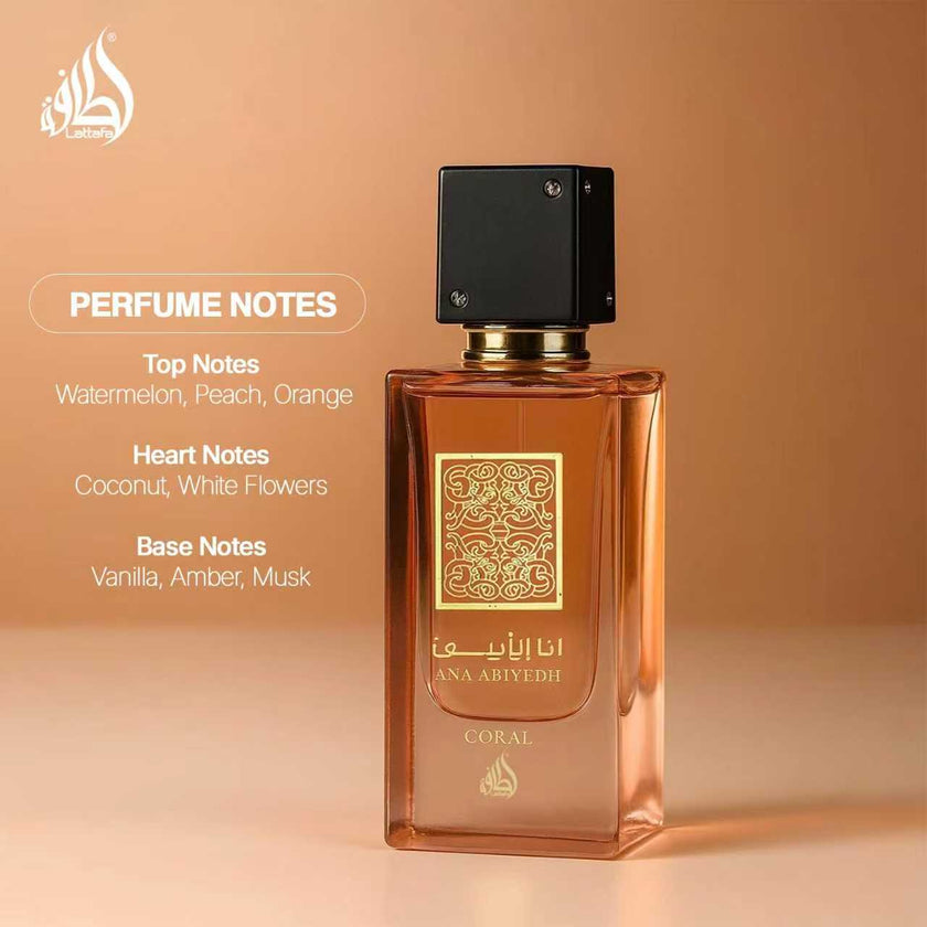lattafa ana abiyedh coral perfume