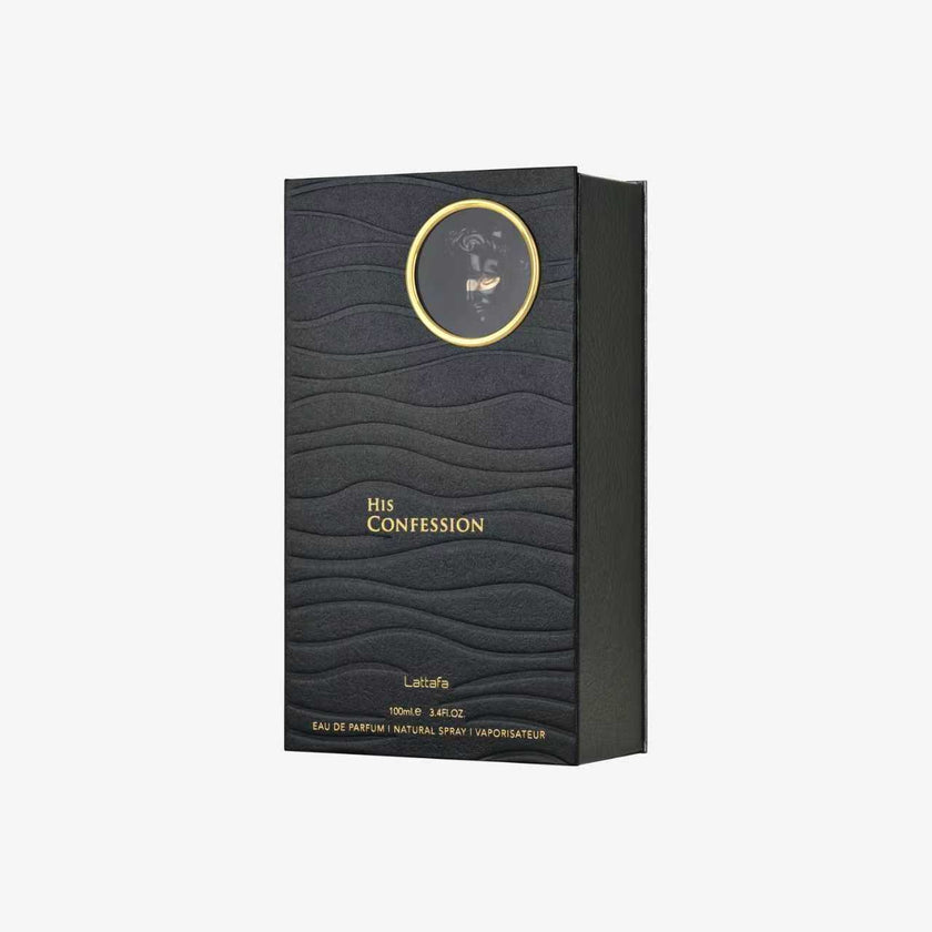 Lattafa His Confession Eau de Parfum for Men – Oriental Woody Fragrance 100ml